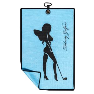 Magnetic golf towel with metal clip